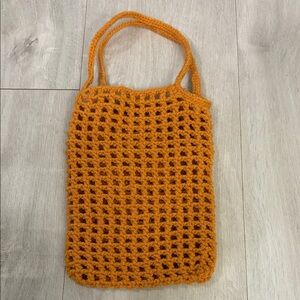 Handcrafted Orange Crochet Tote Bag